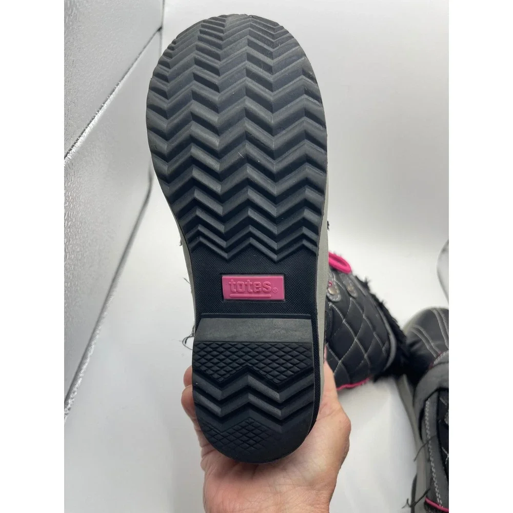 Totes Sabrina Youth Girls Med Black/Pink Winter Boots Size 3‎ Medium RN#120713